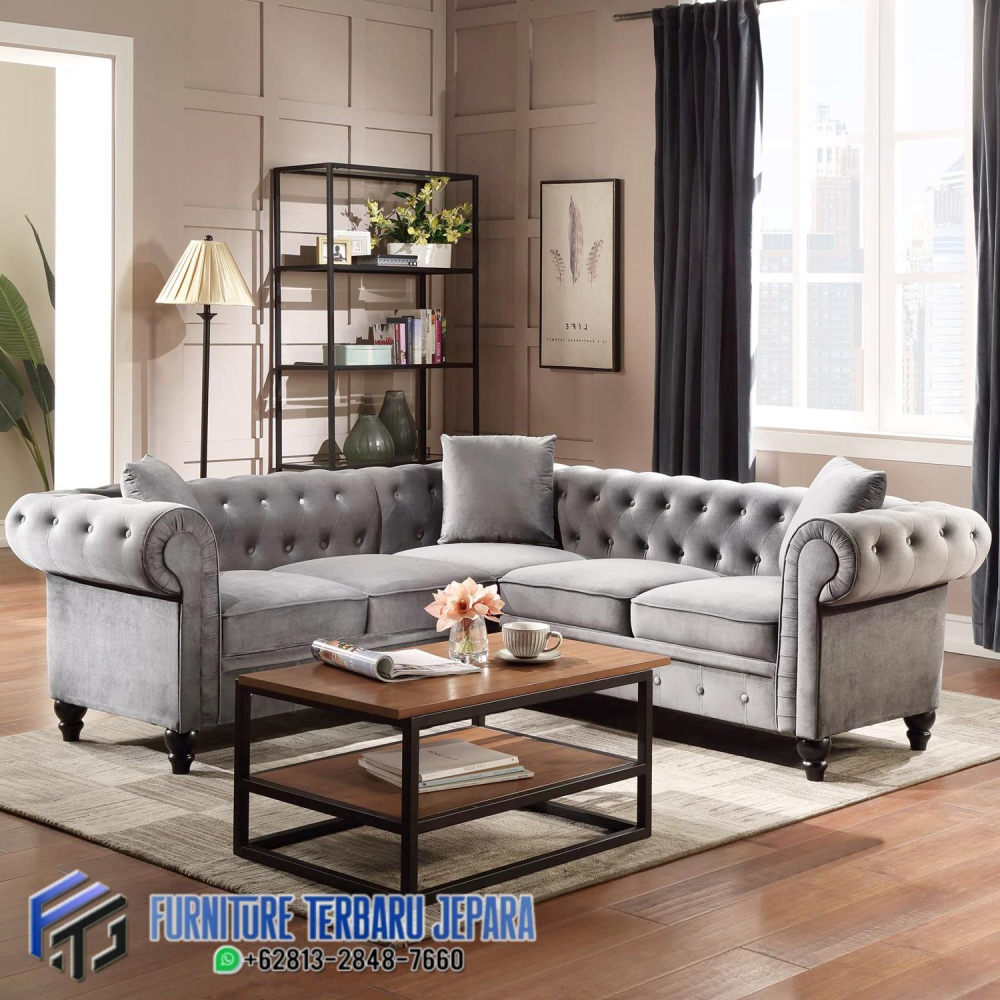 Desain Kursi Sofa Sudut Minimalis Ruang Tamu Kecil, Sofa Tamu Minimalis 2024, Sofa Tamu Minimalis Terbaru Jepara