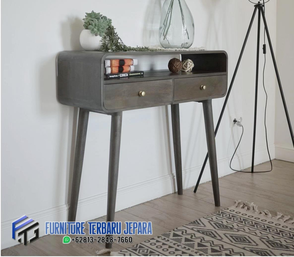 Model Meja Konsul Jati Minimalis 2 Laci Terbaru
