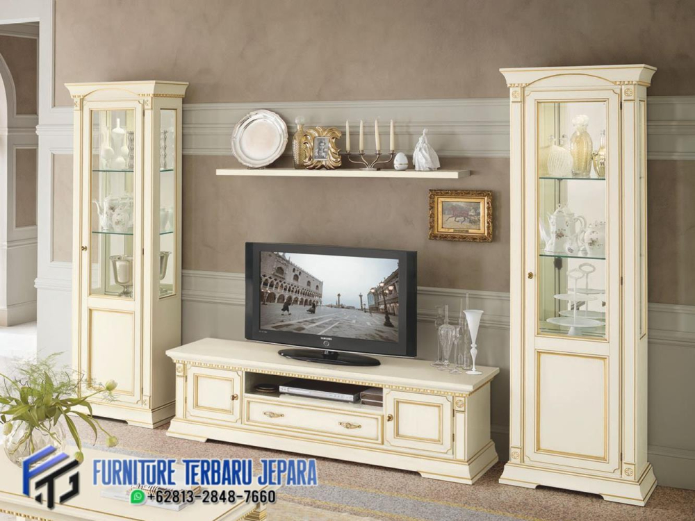 Satu Set Bufet Meja TV Minimalis Jepara Mewah Terbaru, Lemari Hias TV Minimalis, Lemari TV Kayu Mewah, Bufet TV  Modern Terbaru, Lemari Hias Tv Ruang Tamu, Furniture Jepara Terbaru,Set Bufet Meja TV Minimalis Jepara Mewah Terbaru