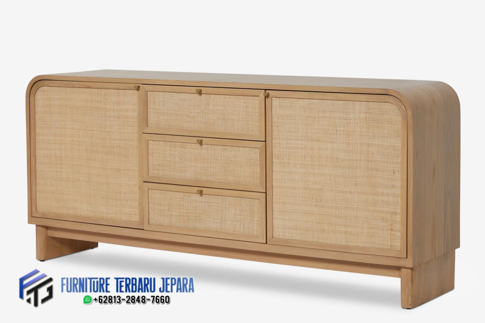 Bufet Rotan Mewah Terbaru Ruang Tamu