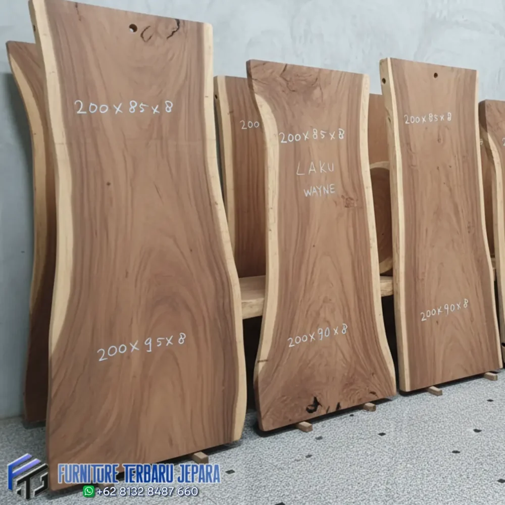 Model Papan Kayu Trembesi Jepara Terbaru, meja cafe, meja hias, meja kantor, meja kayu utuh, Meja Makan, meja tamu, papan kayu utuh