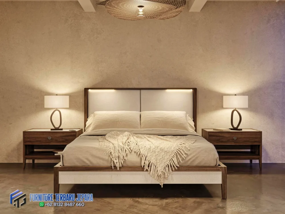 Desain Tempat Tidur Minimalis Villa Bandung Jati Jepara