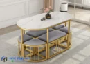 Jual Furniture Set Meja Kursi Makan Stainless Hemat Ruangan