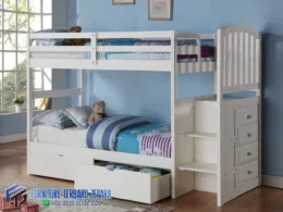 Tempat Tidur Anak Tingkat Laci Putih FTJ-0899