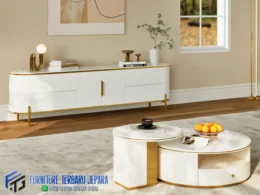 Meja Bufet Tv Modern Minimalis Kaki Stainless