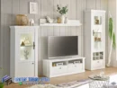 Set Bufet TV Putih Jepara Terbaru Modern Minimalis