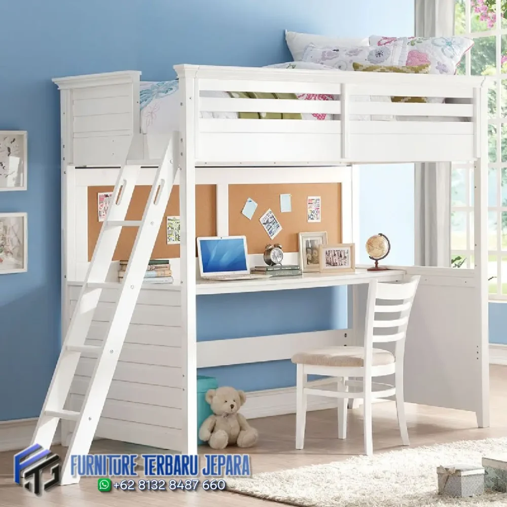 Tempat Tidur Tingkat Anak Set Meja Belajar Terbaru Jepara