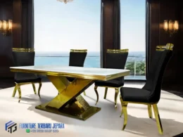Sale Meja Makan Modern Mewah Stainless Terbaru Jepara