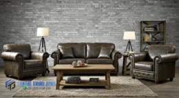 Sofa Tamu Kulit Minimalis Terbaru Jepara