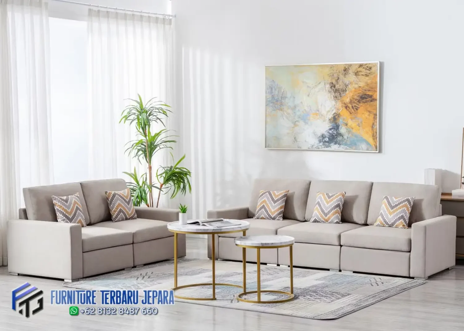 Sofa Tamu Mewah Meja Stainless Terbaru Jepara