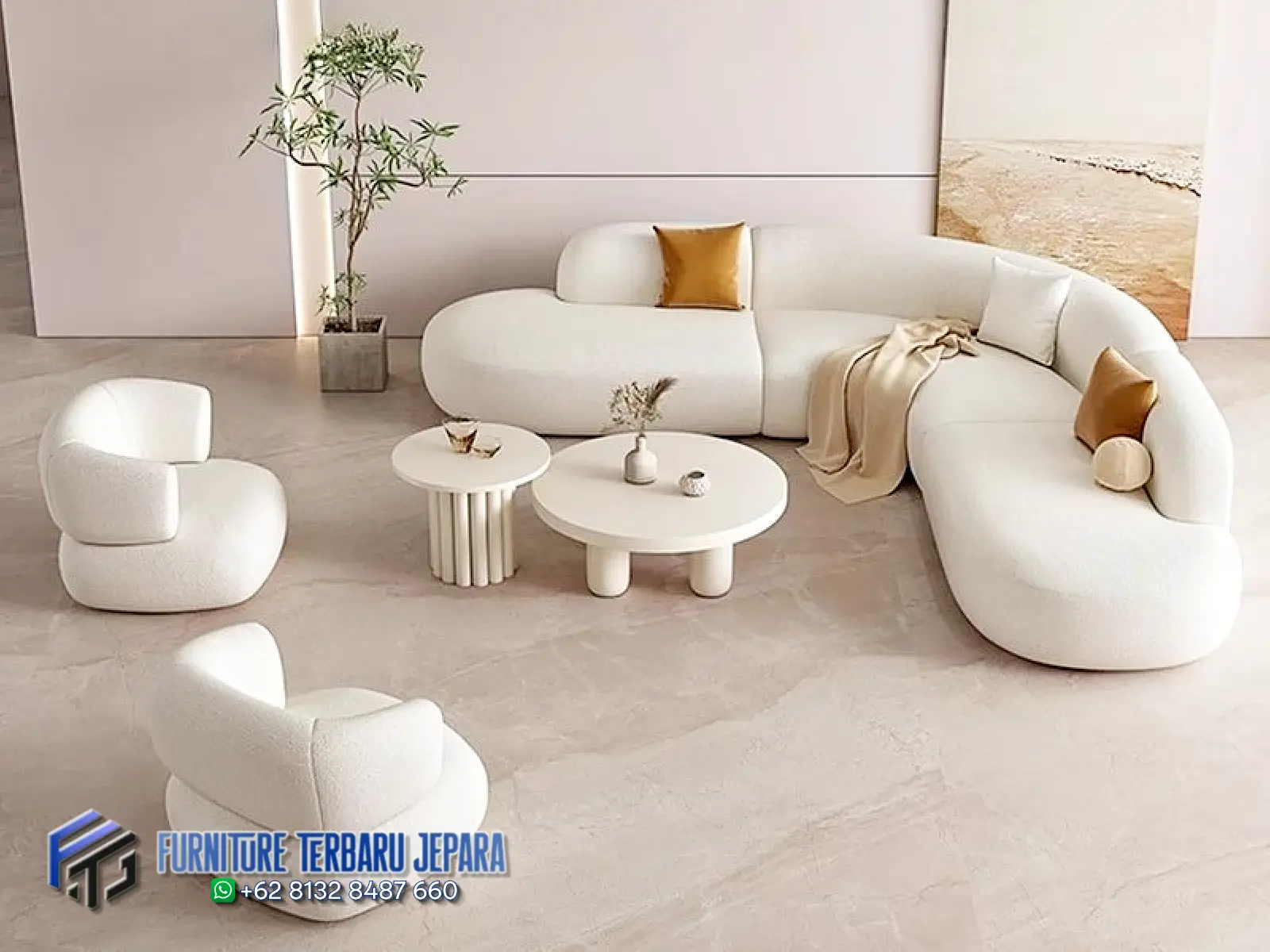 Sofa Sudut Modern Lengkung Minimalis Terbaru b